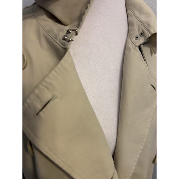New GUESS Trench Coat Double Breasted Structured Military Long Office 80s Style - Picture 12 of 16